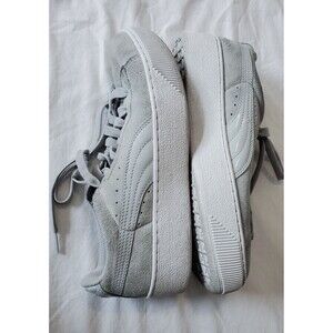 Puma Vikky Platform Suede Shoes Women's US size 8 Sneakers Casual Gray SoftFoam